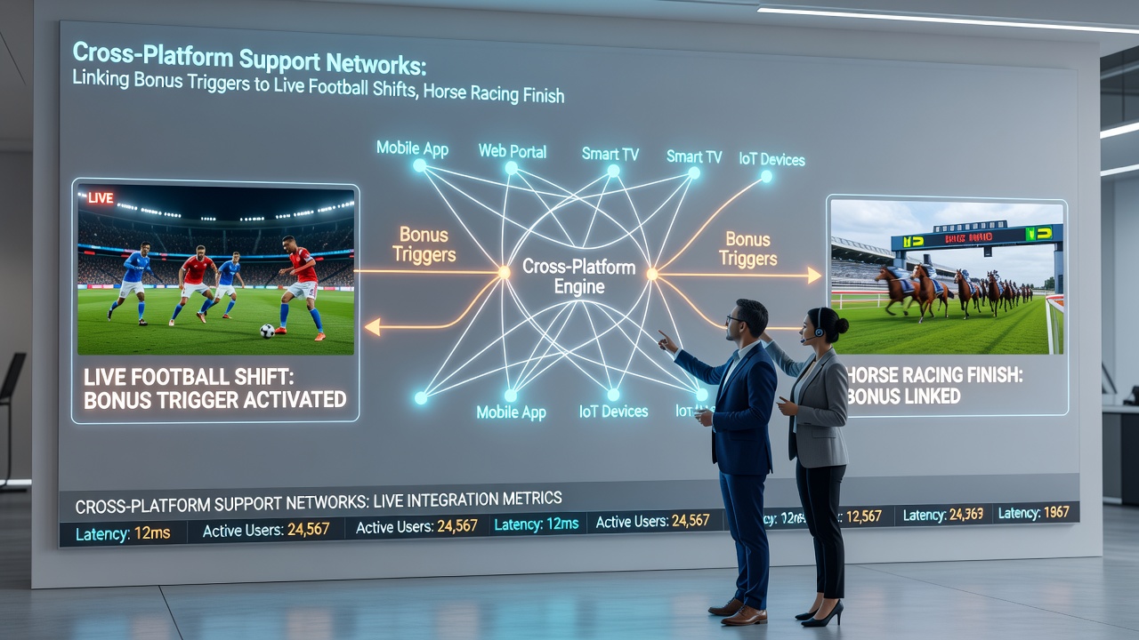 Mobile app interface displaying real-time bonus triggers during a football match and horse race