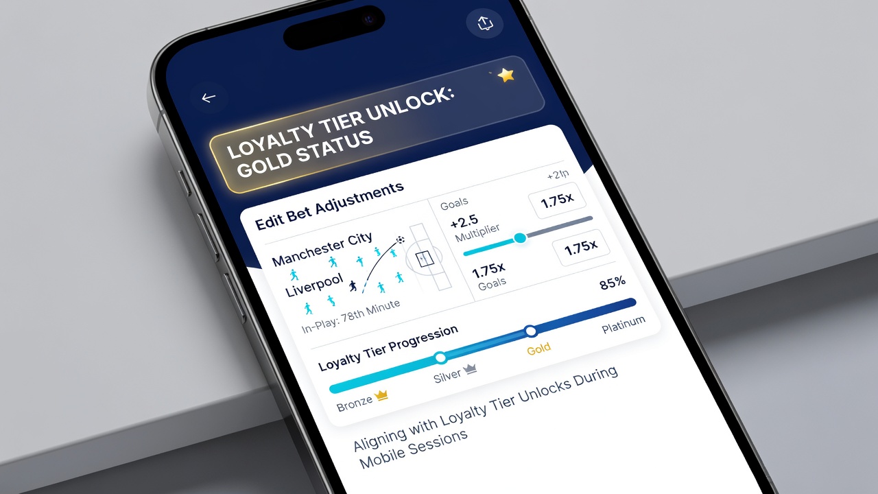 Dashboard view of loyalty tier progression alongside active bets in racing exotics and casino progressives