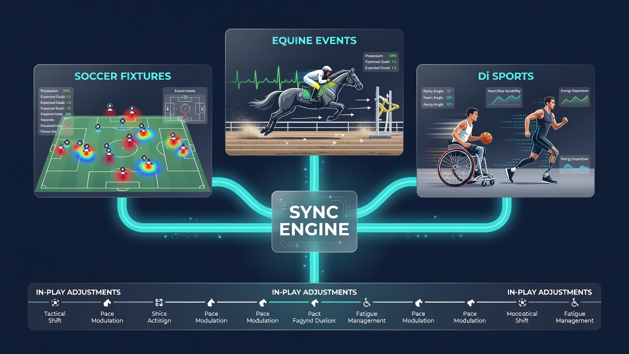 Mobile screen showing equine and casino data layers updating in real time during live events