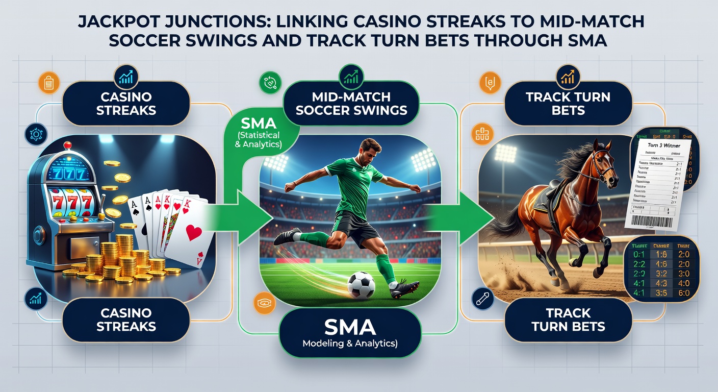 Dynamic split-view app interface showing a casino jackpot hit transitioning to a soccer goal celebration and a horse rounding the final turn ahead of the pack, highlighting smart linking strategies