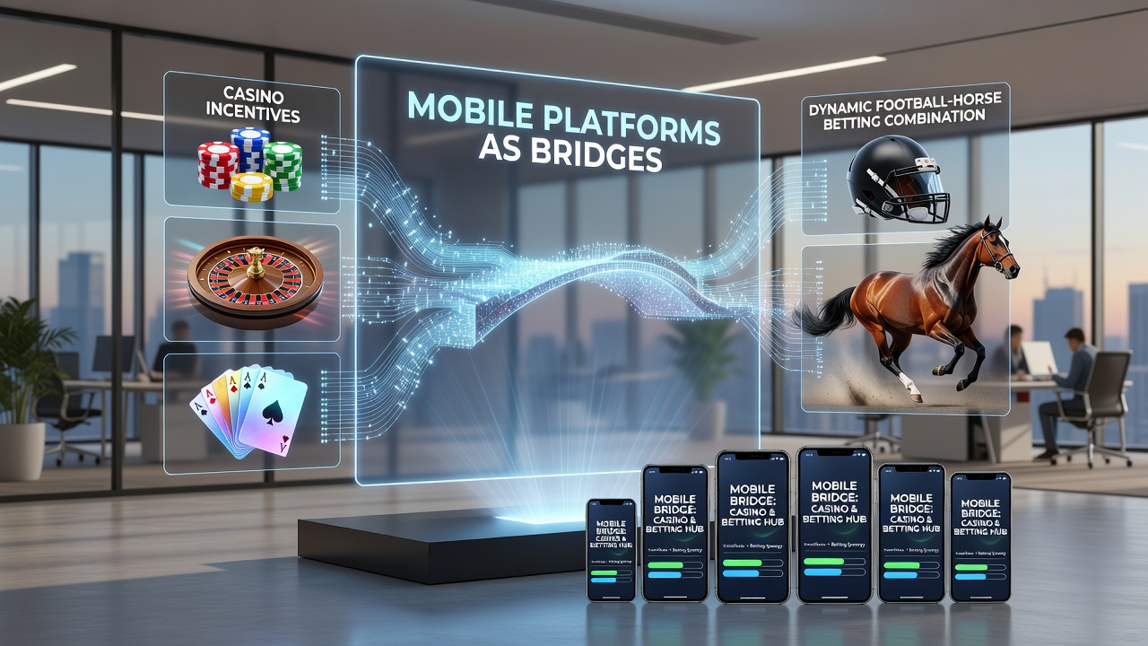 User engaging with combined football and horse racing bets alongside casino rewards on a smartphone screen