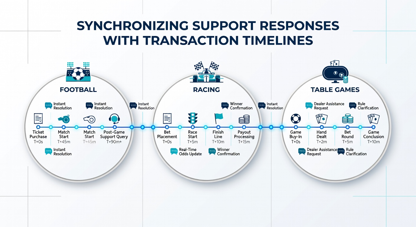 Support dashboard interface displaying aligned transaction timelines and response logs for betting activities